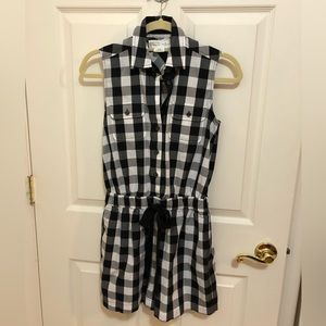 Kate Spade x Broome Street black and white gingham romper size xs